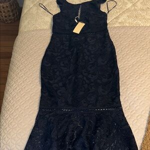 Elegant Blue  Lace Dress